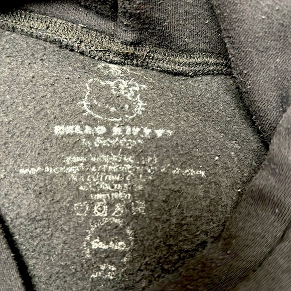Hello Kitty Black Sanrio Hoodie with Japanese Graphic Sleeves - Size S/M - Picture 6 of 6